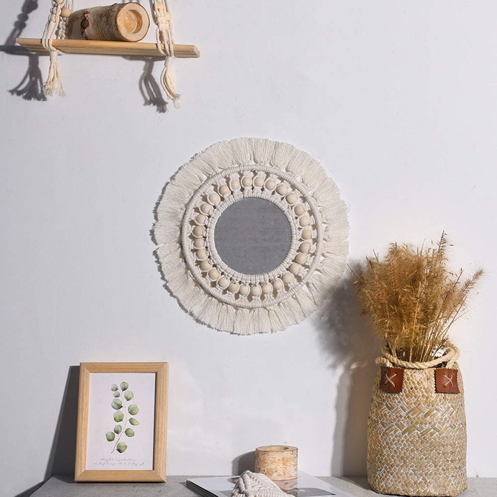 Miroir Mural Rond Style Bohème – Pour Appartement, Salon, Chambre à Coucher