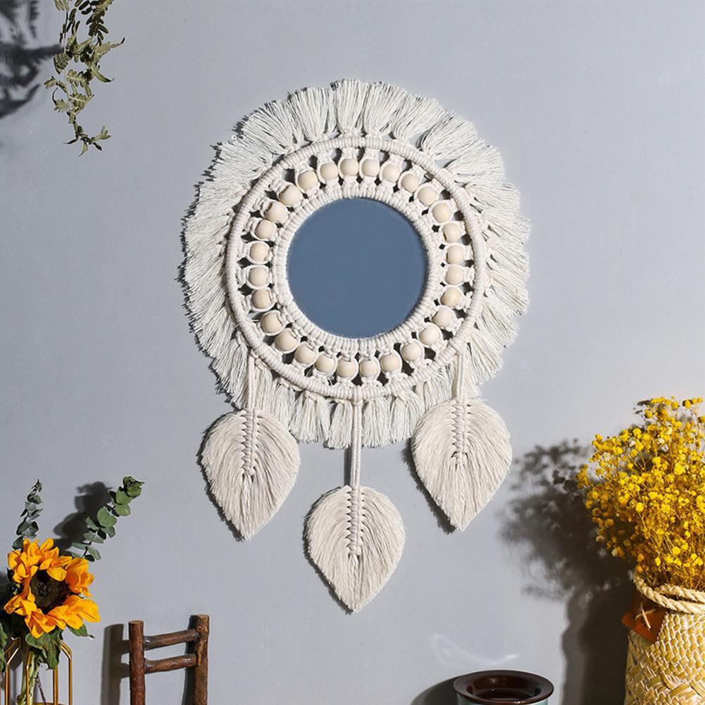 Miroir Mural Rond Style Bohème – Pour Appartement, Salon, Chambre à Coucher